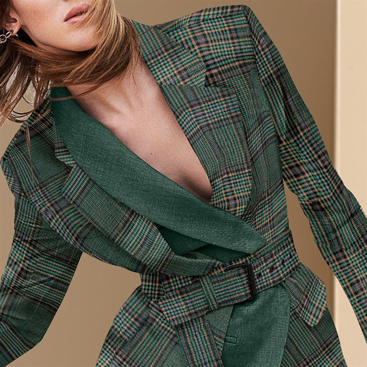 European And American Fashion Plaid Small Suit Jacket, Female Design Sense, Niche Suit, Suit