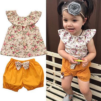 Summer Newborn Baby Girl Clothes Shorts Outfits