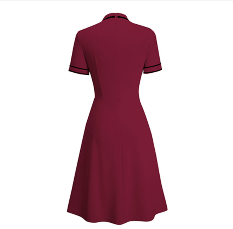 Fashion Contrast Stitching Short-sleeved Dress