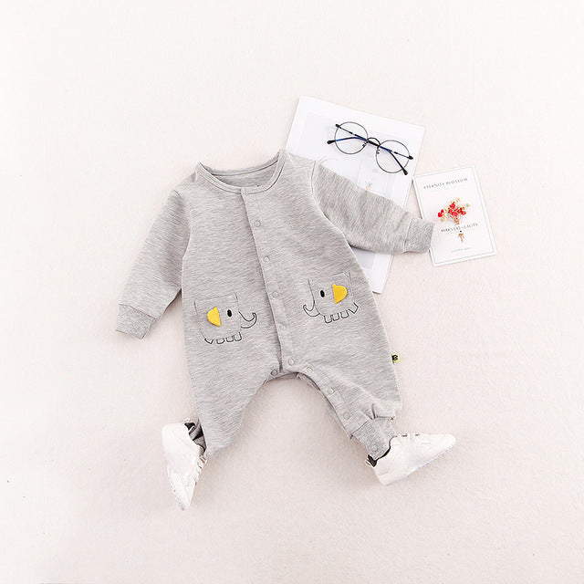 Baby Cute Animal Romper Boys Girls Jumpsuit Outfits Long