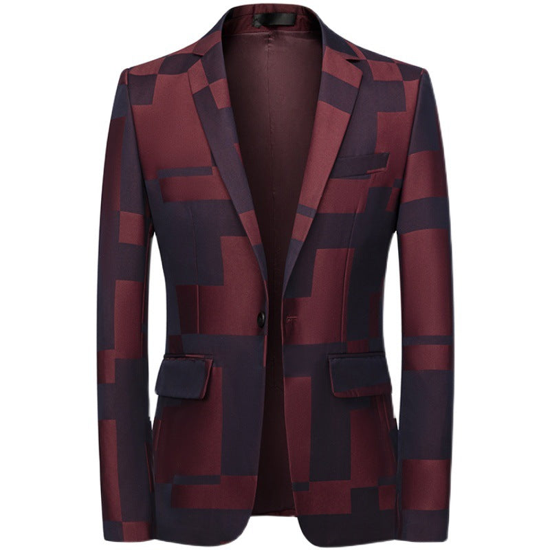 Business Plaid Men's Suit Jacket