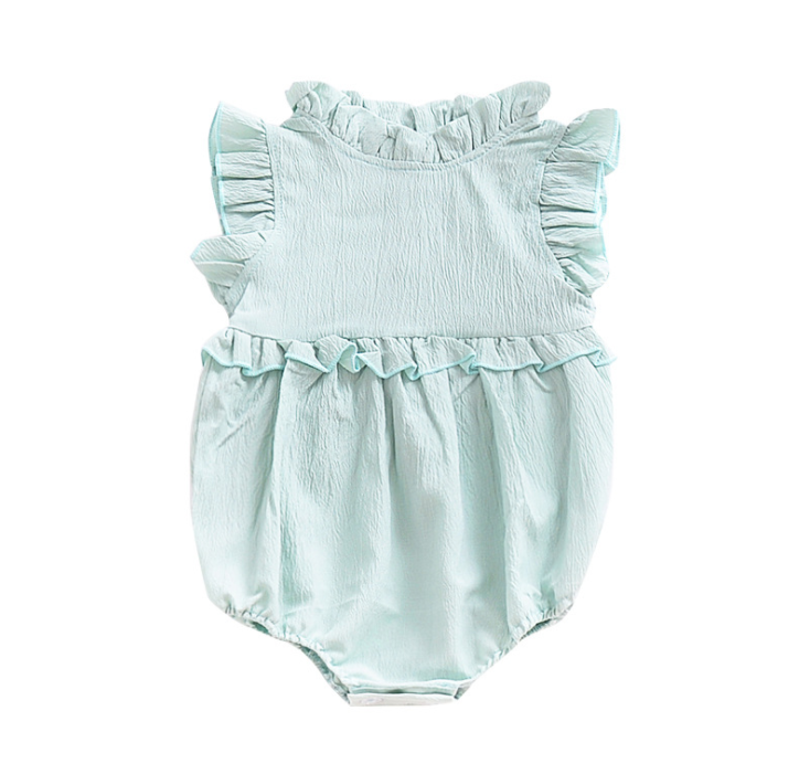 Newborn Baby Girls Sleeveless Ruffles Romper Jumpsuit Clothes Outfits Summer