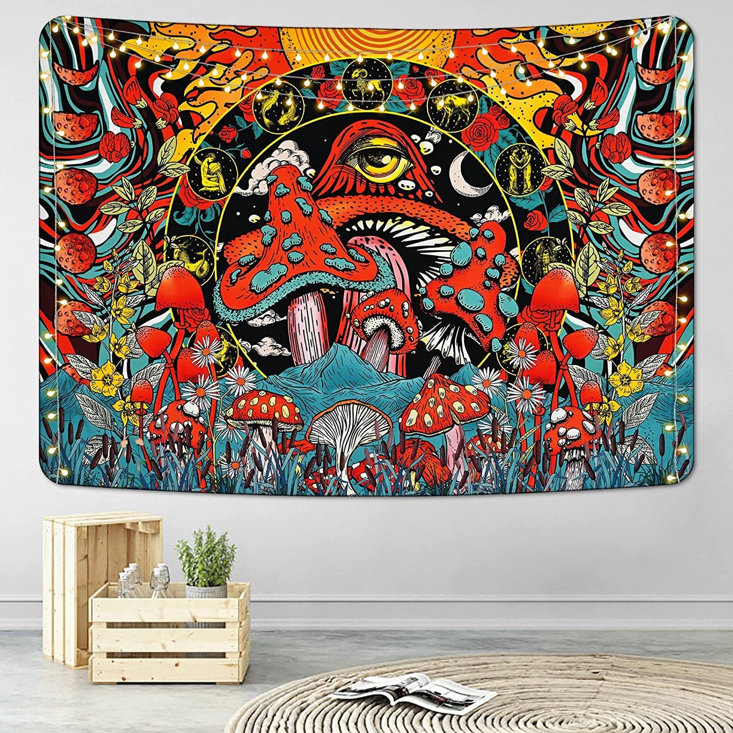 Psychedelic Flower Run Fantasy Plant Hip-hop Tapestry