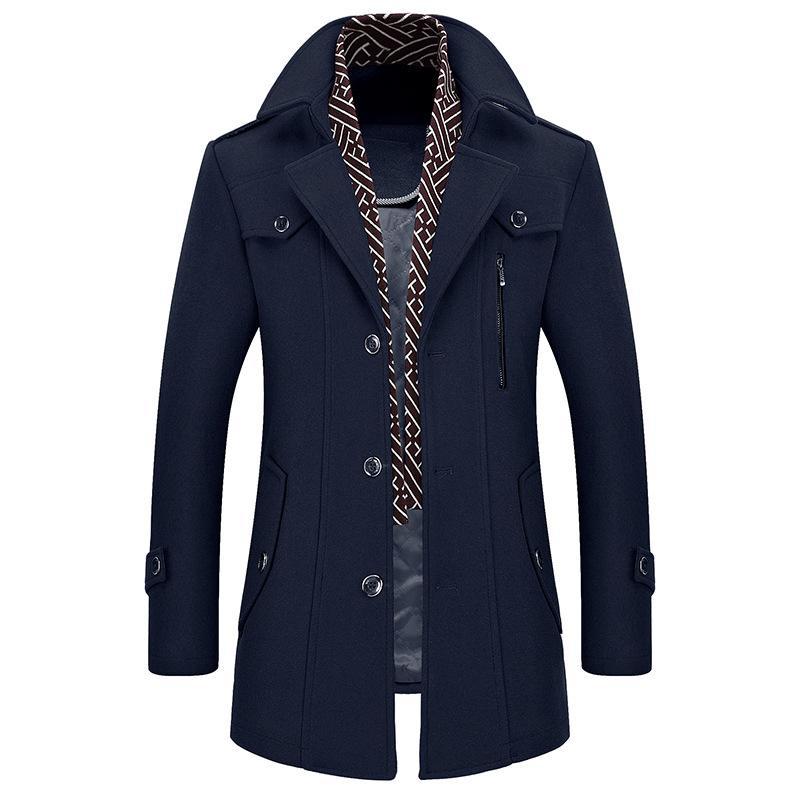 Men's Business Casual Woolen Coat