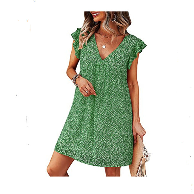 Loose Women's Dresses V-neck Sexy Skirts Amazon Summer New Products