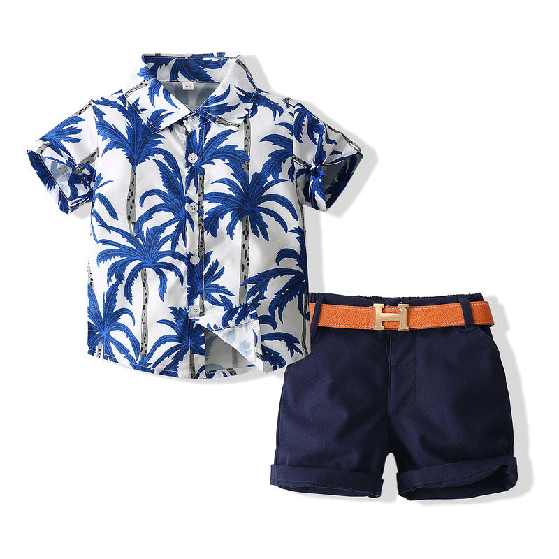 Boys Beach Style Short Sleeve Shirt Outfit