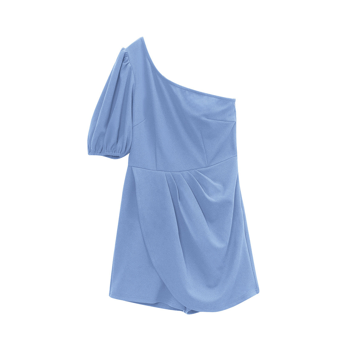 Solid Color One-shoulder Jumpsuit Women's 2023 Summer Temperament Commute Jumpsuit