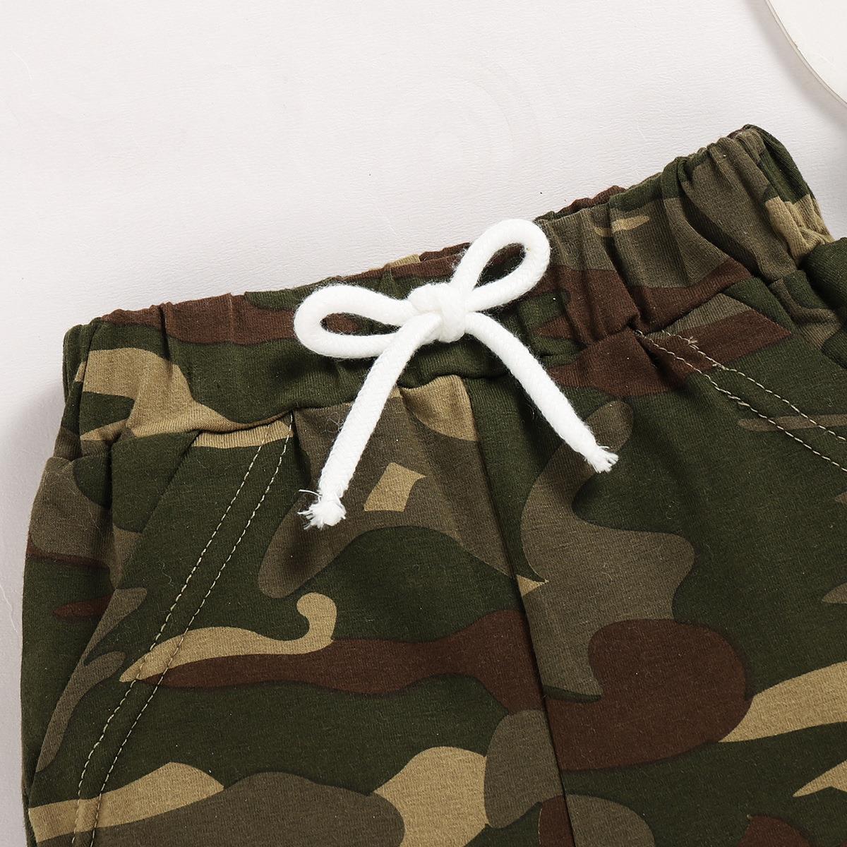 Boys' Summer Hooded Children's Casual Camouflage Shorts