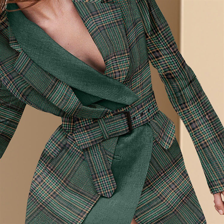 European And American Fashion Plaid Small Suit Jacket, Female Design Sense, Niche Suit, Suit
